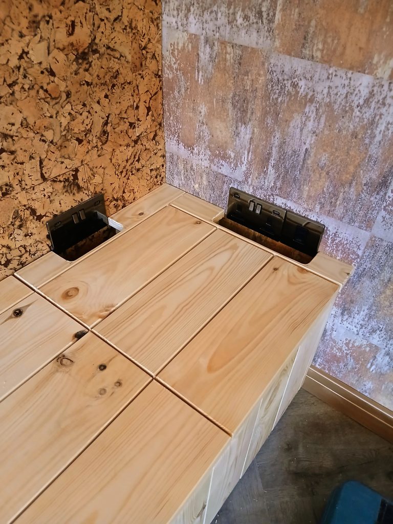 Bench seat storage detail