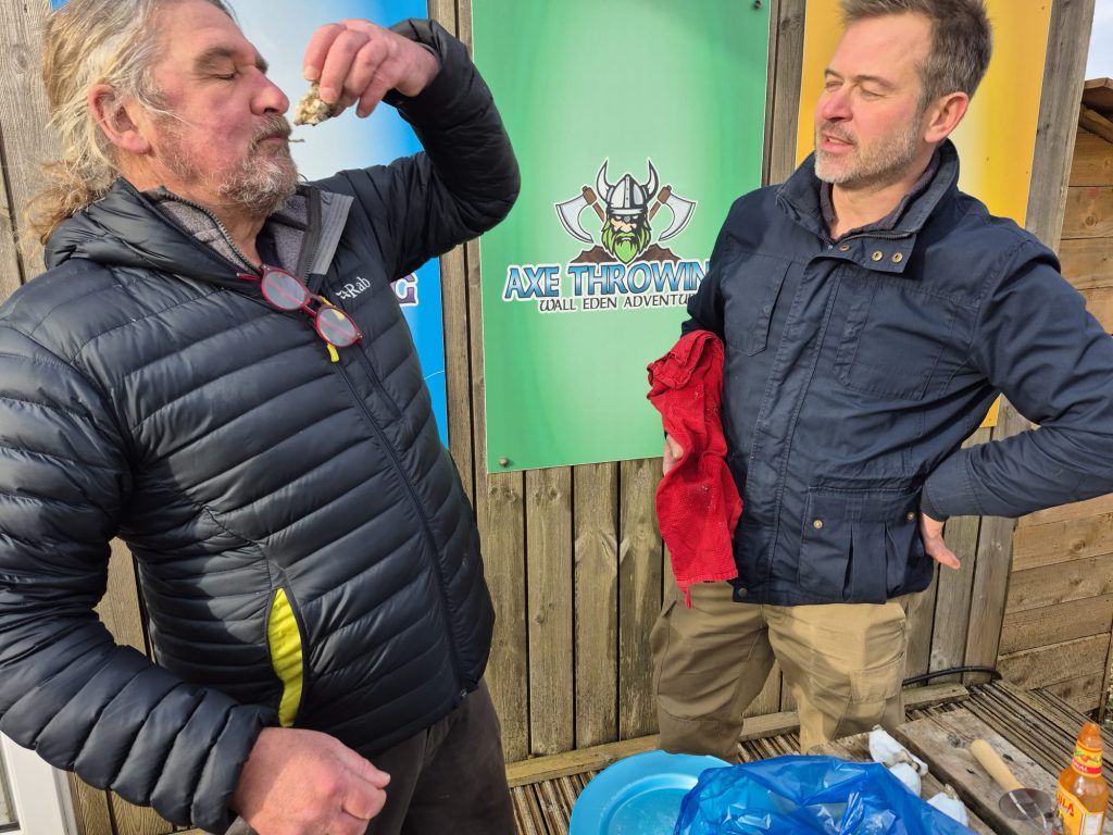 Oysters with customer